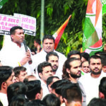 New Delhi: Congress activists stage a demonstration against the Central Government over Rafale deal in New Delhi on Nov 2, 2018. (Photo: IANS)