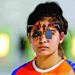 BUENOS AIRES, Oct. 10. 2018 (Xinhua) — Manu Bhaker of India looks on during the women’s 10m air pistol final at the 2018 Summer Youth Olympic Games in Buenos Aires, Argentina on Oct. 9, 2018. Manu Bhaker won the gold. (Xinhua/Wang Lili/IANS)