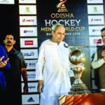 Bhubaneswar: Odisha Chief Minister Naveen Patnaik unveils the Hockey Men’s World Cup Trophy at Kalinga Stadium in Bhubaneswar on Nov 13, 2018. Also seen International Hockey Federation (FIH) President Narinder Dhruv Batra. (Photo: IANS)