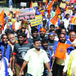 Bengaluru: People participate in a protest against Supreme Court’s decision allowing entry of women in the age group of 10 to 50 years into Kerala’s Sabarimala temple; in Bengaluru on Oct 27, 2018. (Photo: IANS)