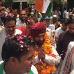 Kasturi East Delhi_Congress candidate Arvinder Singh Lovely at a rally in Trilokpuri on 2 May