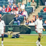 [L-R] Anand and Vijay Amritraj at the 2000 Wimbledon Senior Gentlemen’s Invitation Doubles finals.