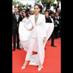 Sonam Kapoor in a Ralph and Russo pant-suit.