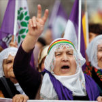 Supporters of pro-Kurdish Peoples’ Democratic Party (HDP) shout slogans during a rally in Istanbul, Turkey, on 3 February. REUTERS