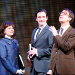 Celia Keenan-Bolger, Colin Donnell and Lin-Manuel Miranda in ‘Merrily We Roll Along’.