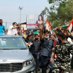 Congress leader Rahul Gandhi during an election rally