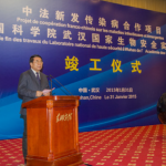 PIC B A Chinese official during the inauguration of the WIV lab