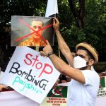 Afghan Nationals stage a protest against the Taliban and Pakistan