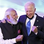 Prime Minister Narendra Modi interacts with US President Joe Biden