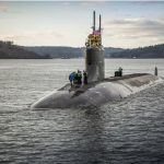 Fig-1. USS Connecticut (SSN-22) departing Puget Sound, 2016