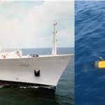 Fig 2 – USNS Bowditch and the UW Drone Captured by the Chinese Navy