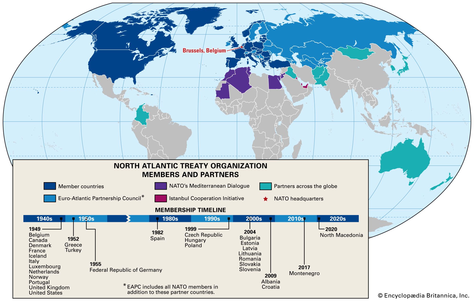 Map Countries Partner Member North Atlantic Treaty 