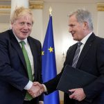 British Prime Minister Johnson meets Finnish President Niinisto, in Helsinki