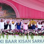 K Chandrashekar Rao with Arvind Kejriwal, Bhagwant Mann, Pinarayi Vijayan, and Akhilesh Yadav at BRS party’s rally in Khammam