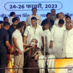 Sonia Gandhi with her son Rahul Gandhi at the Congress’ 85th Plenary Session