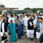 Mallikarjun Kharge and Opposition MPs protest march demanding a JPC inquiry into the Adani Group issue