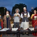 From L-R Aparna Sharma, Gillian Wright, Mayank Austen Soofi, Farid Nizami, Archana Saad Akhtar