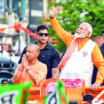 PM Modi holds a roadshow for the Lok Sabha elections in  Varanasi