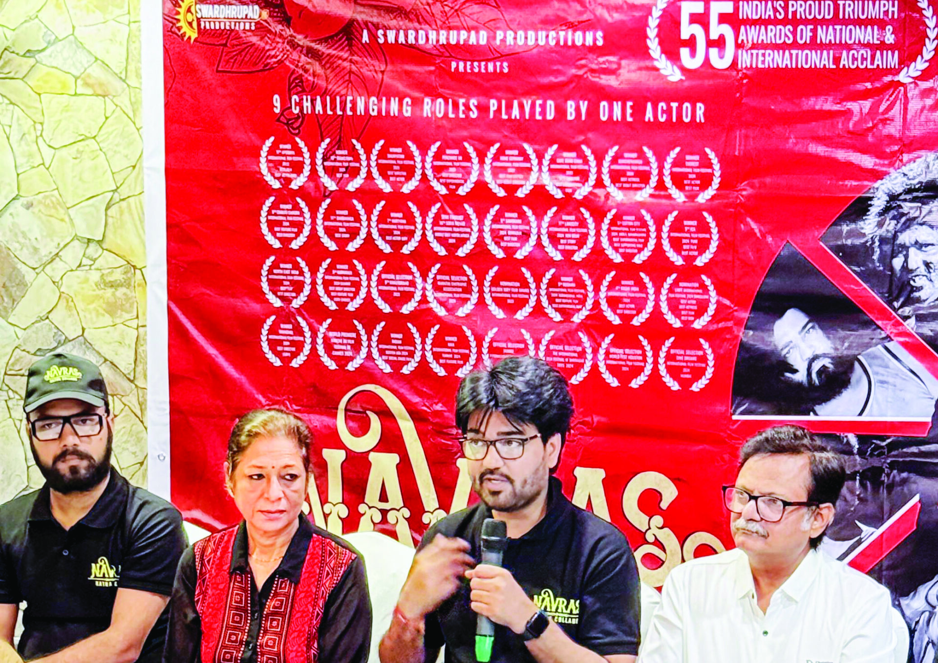 (LtoR) Co-producer Abhishek Mishra, Alka Amin, Actor-Director Praveen Hingonia, and Atul Shrivastava