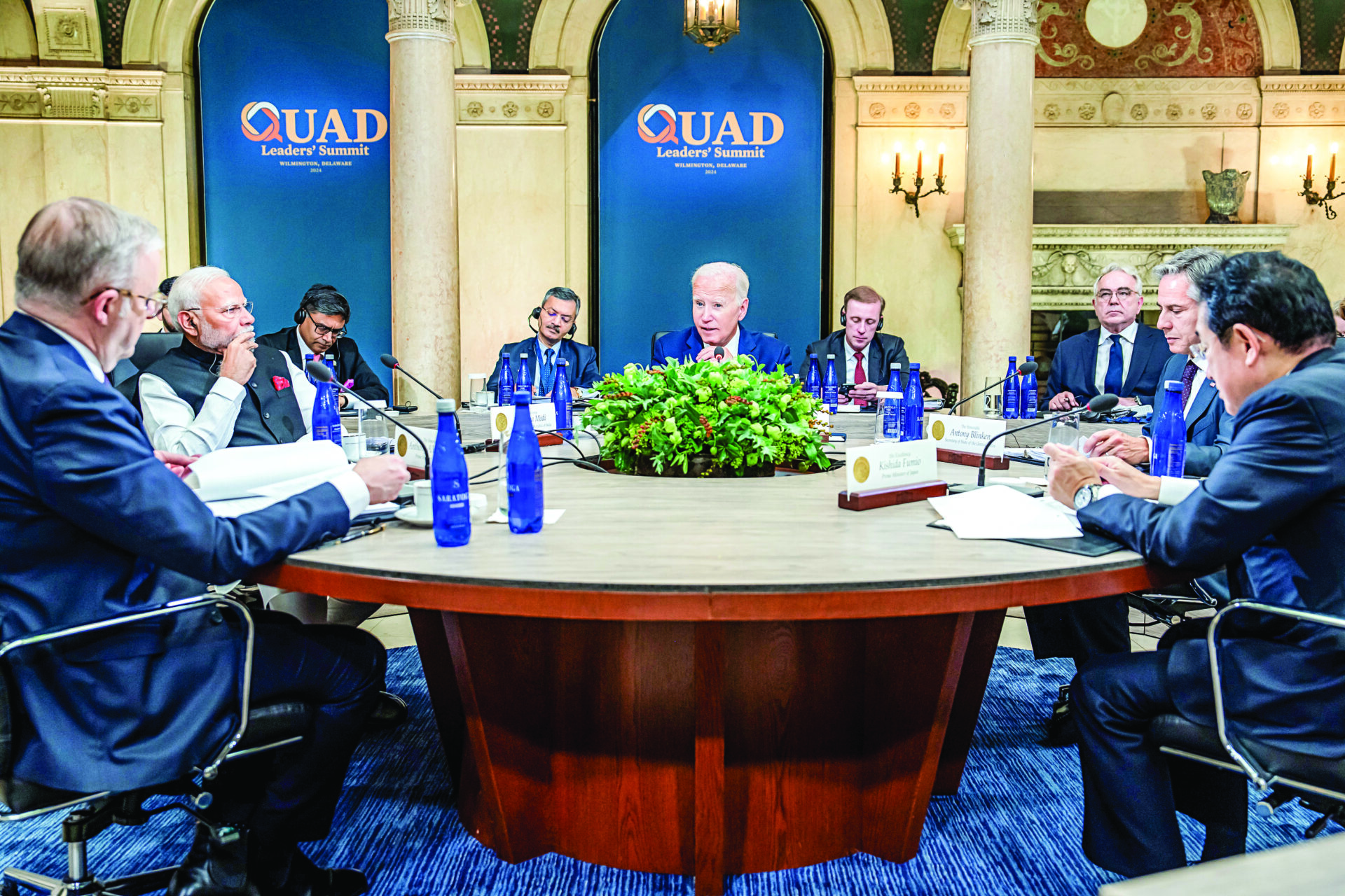 PM Narendra Modi, President Joe Biden, PM Anthony Albanese and PM Fumio Kishida at the Quad Leaders’ Summit, at Wilmington in Delaware on 21 September. ANI