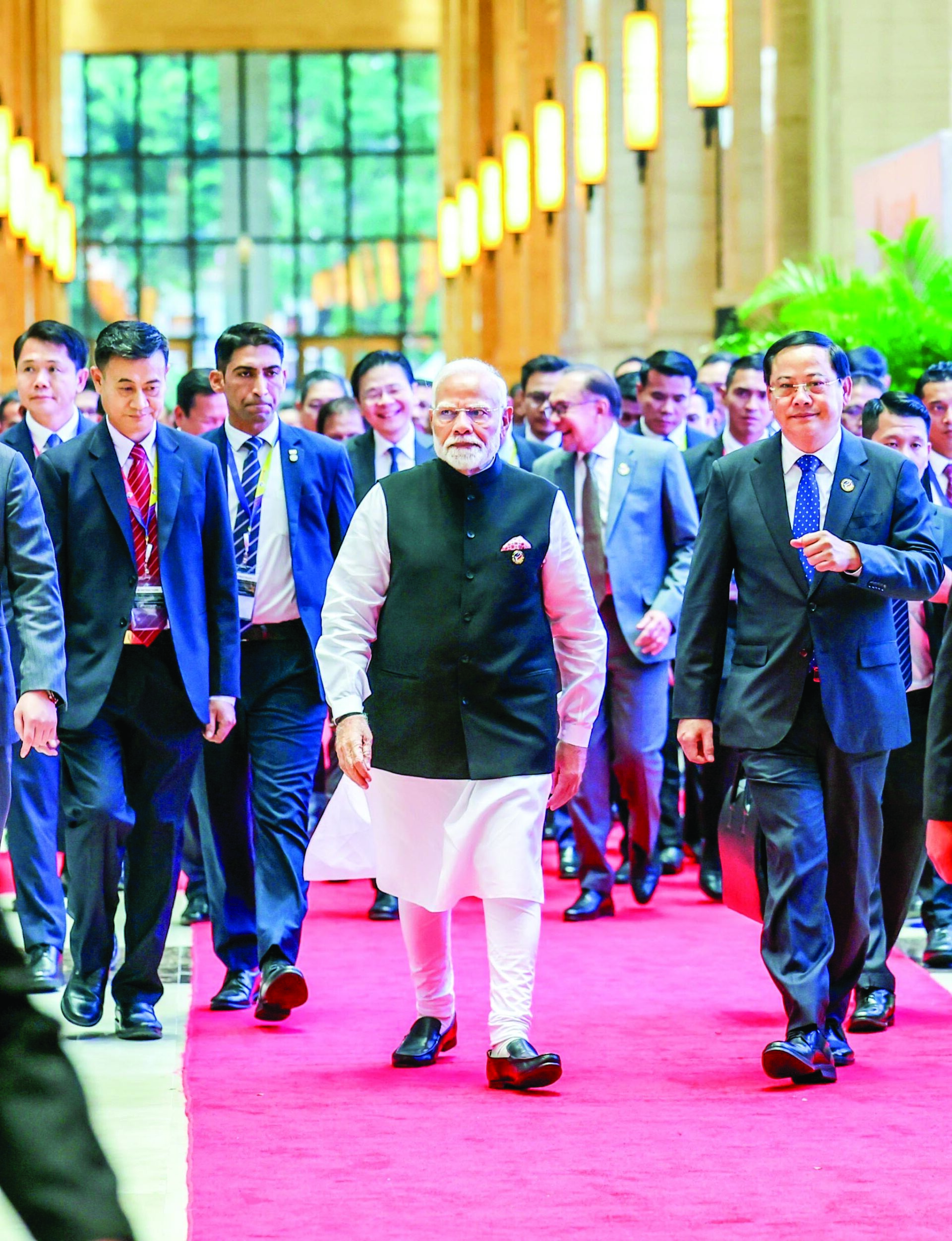 PM Modi with Laos Prime Minister Sonexay Siphandone, on the sidelines of the Indian-ASEAN Summit, in Vientiane on 11 Oct. ANI