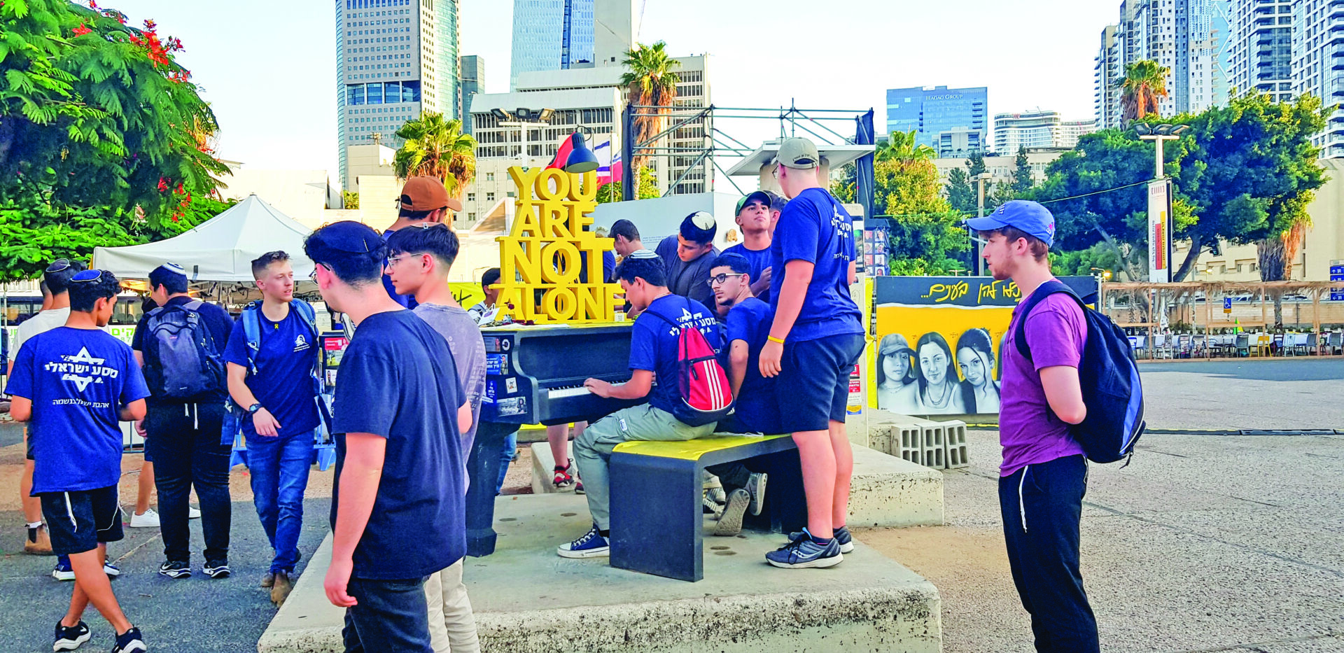 Music being played at Hostages’ Square in Tel Aviv.All photographs: Joyeeta Basu