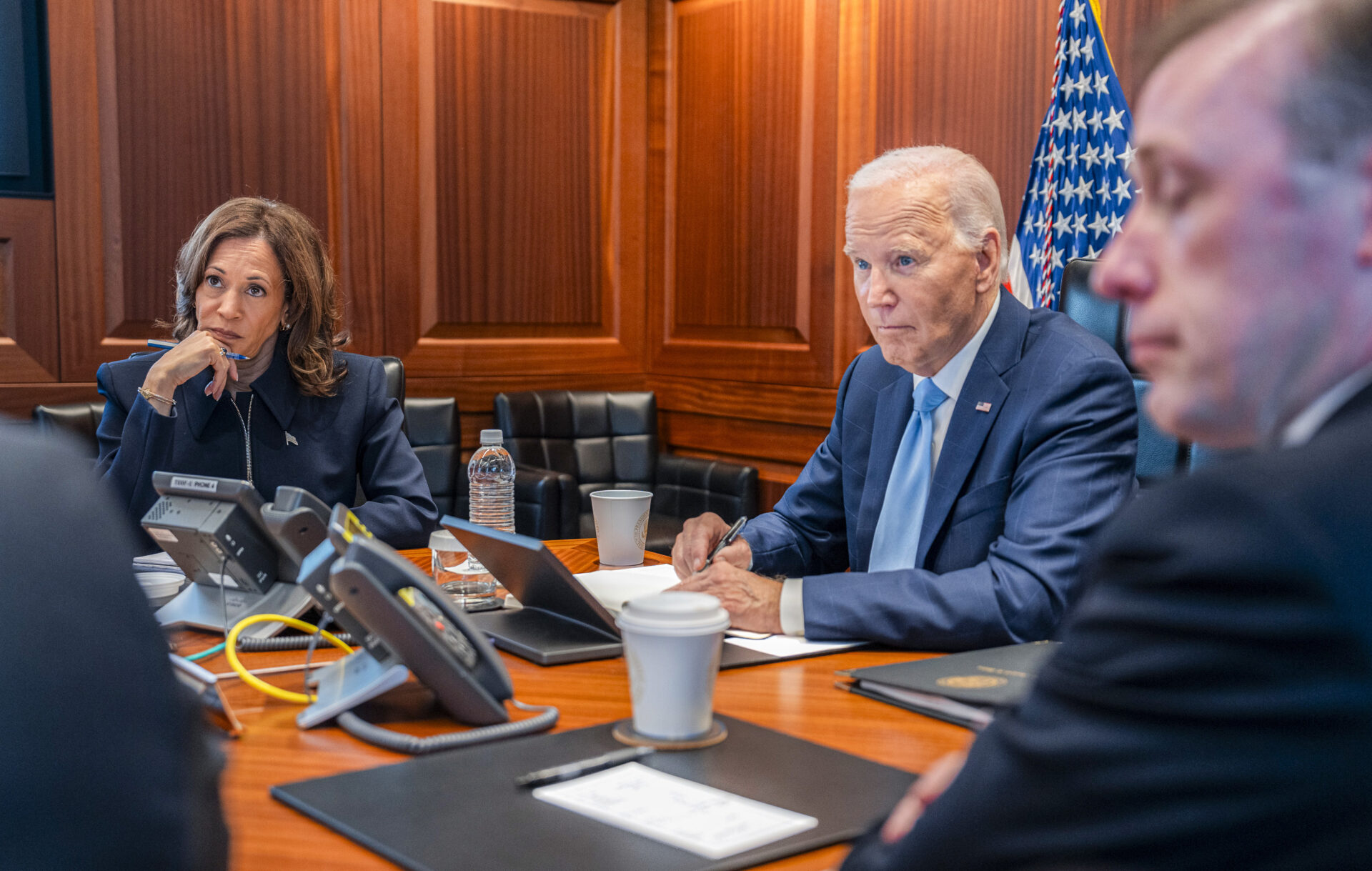 Representational photo: US President Joe Biden in a meeting with Vice President Kamala Harris and his national security team, discussing Iran on 2 October. ANI