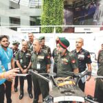 Lieutenant General N.S. Raja Subramani and other officials during the ‘Drone Shivir’ organised by Army in collaboration with Drone Federation of India, in New Delhi on Oct 3, 2024. ANI