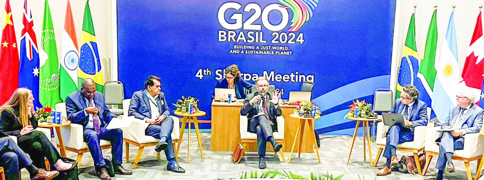 India’s G20 Sherpa Amitabh Kant during the 4th G20 Sherpa Meeting in Brazil, on Thursday. ANI