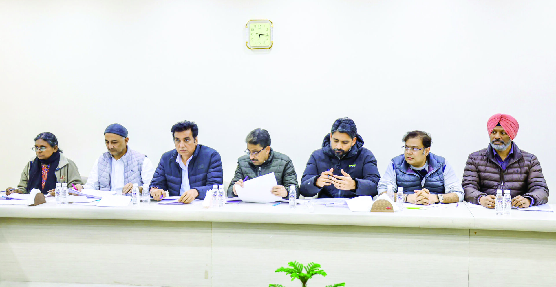 Delhi Congress President Devendra Yadav and others during Congress CEC meeting ahead of Delhi Assembly polls, at AICC headquarters in New Delhi, on December 12. (ANI)