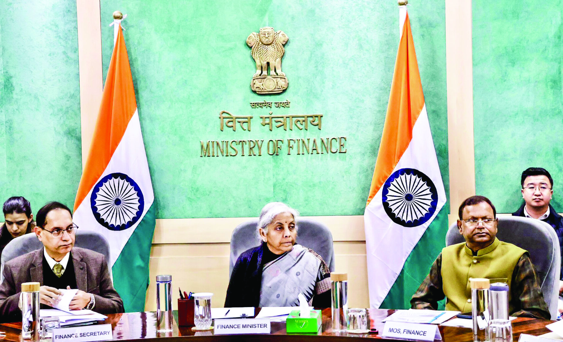 Union Finance Minister Nirmala Sitharaman chairs the eighth Pre-Budget Consultation with the stakeholders and representatives from the trade unions ahead of the Union Budget 2025-26, in New Delhi, on January 6. ANI