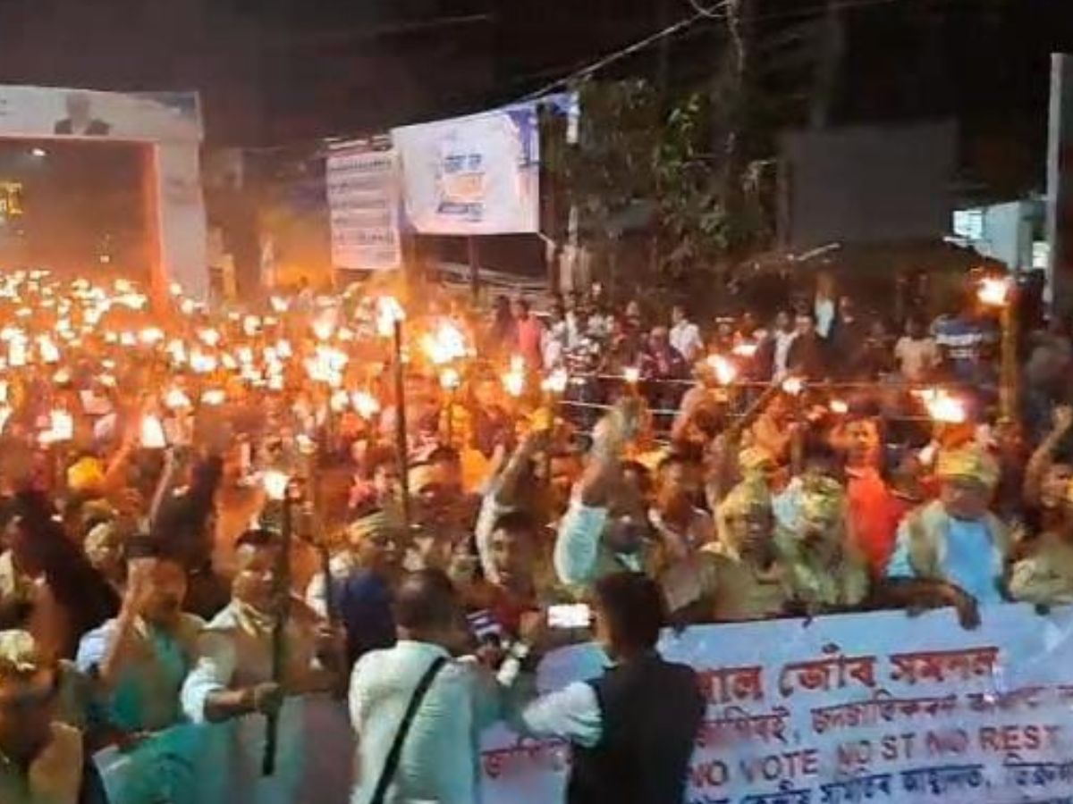 Assam Tai Ahom protest in Dibrugarh seeking ST status
