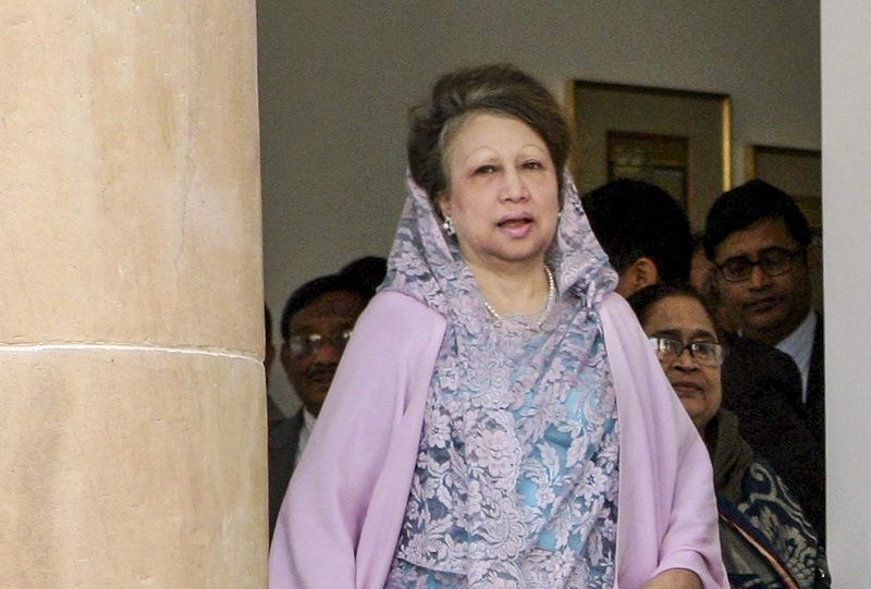 Khaleda Zia addressing supporters during protests - Photo Gallery