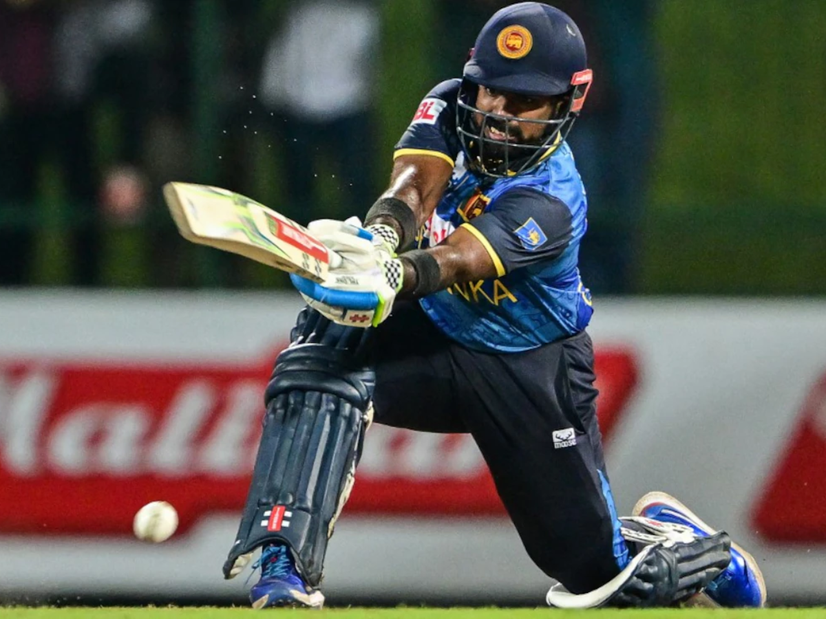 Charith Asalanka plays an attacking stroke. - Photo Gallery