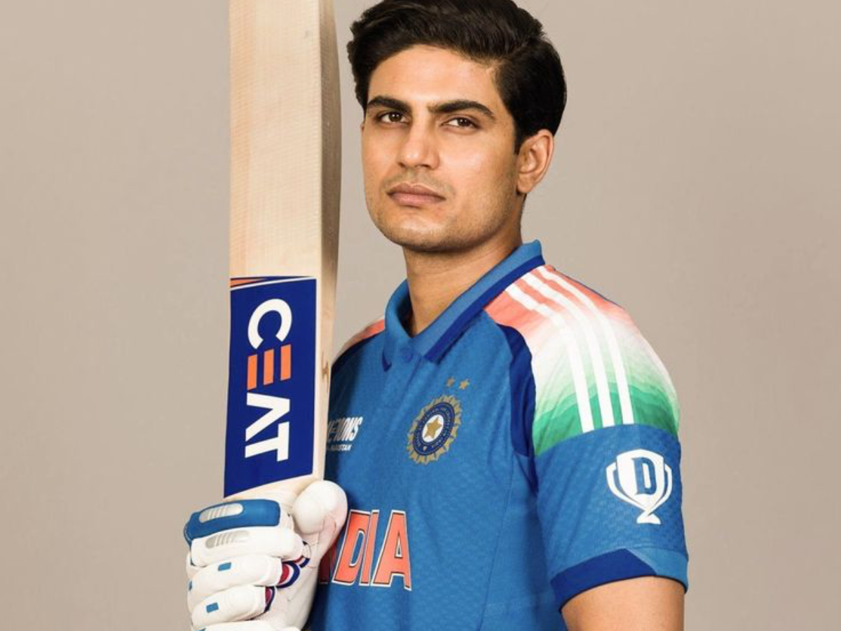 Shubman Gill plays a classic drive through cover. - Photo Gallery