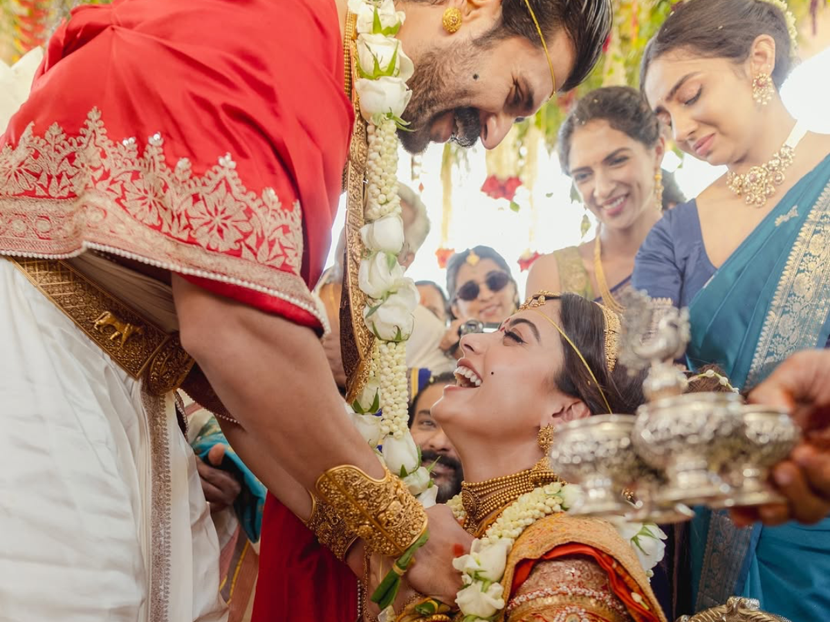 Rashmika Mandanna and Vijay Deverakonda during their wedding ceremony in Udaipur. - Photo Gallery