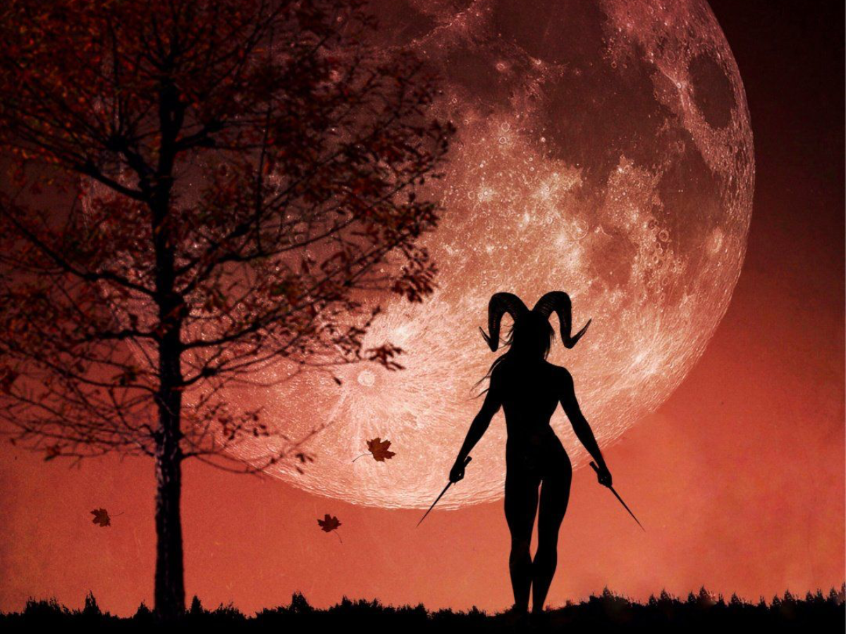 Aries symbol with Moon in eclipse, highlighting career progress and recognition - Photo Gallery