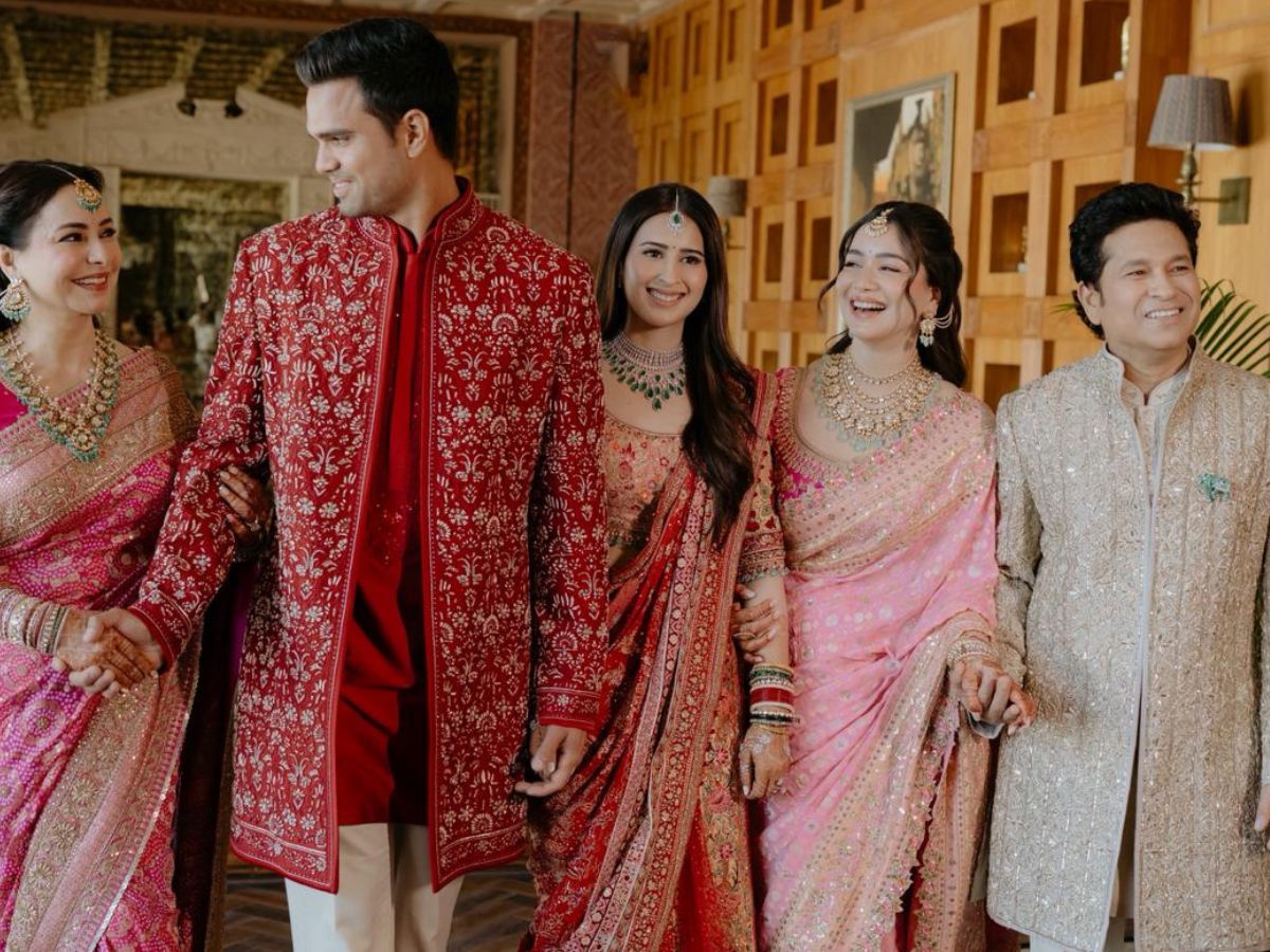 In Pics: Arjun Tendulkar Weds Saaniya Chandhok in Star-Studded Ceremony With MS Dhoni, Jay Shah, Rahul Dravid And Others In Attendance - Gallery Image