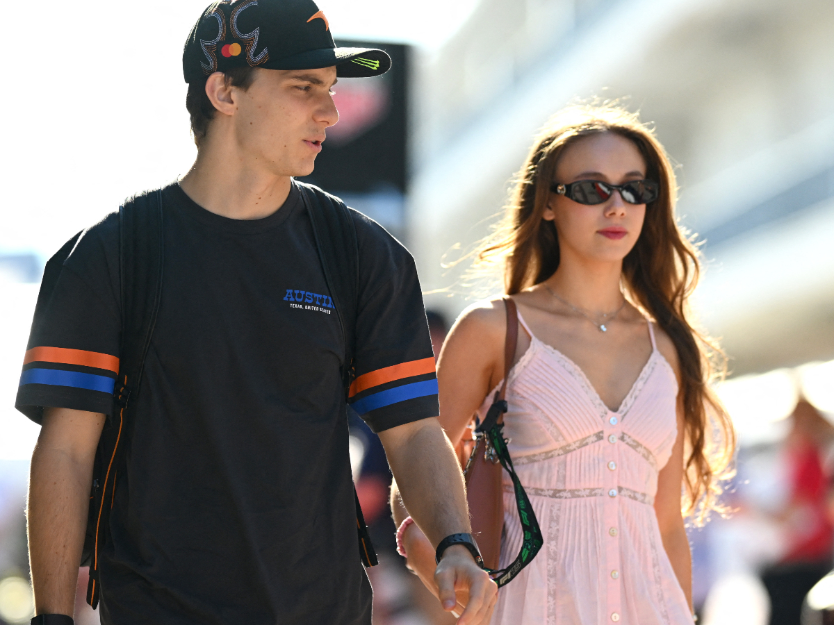 Oscar Piastri with his girlfriend AFP Oscar Piastri with his girlfriend AFP