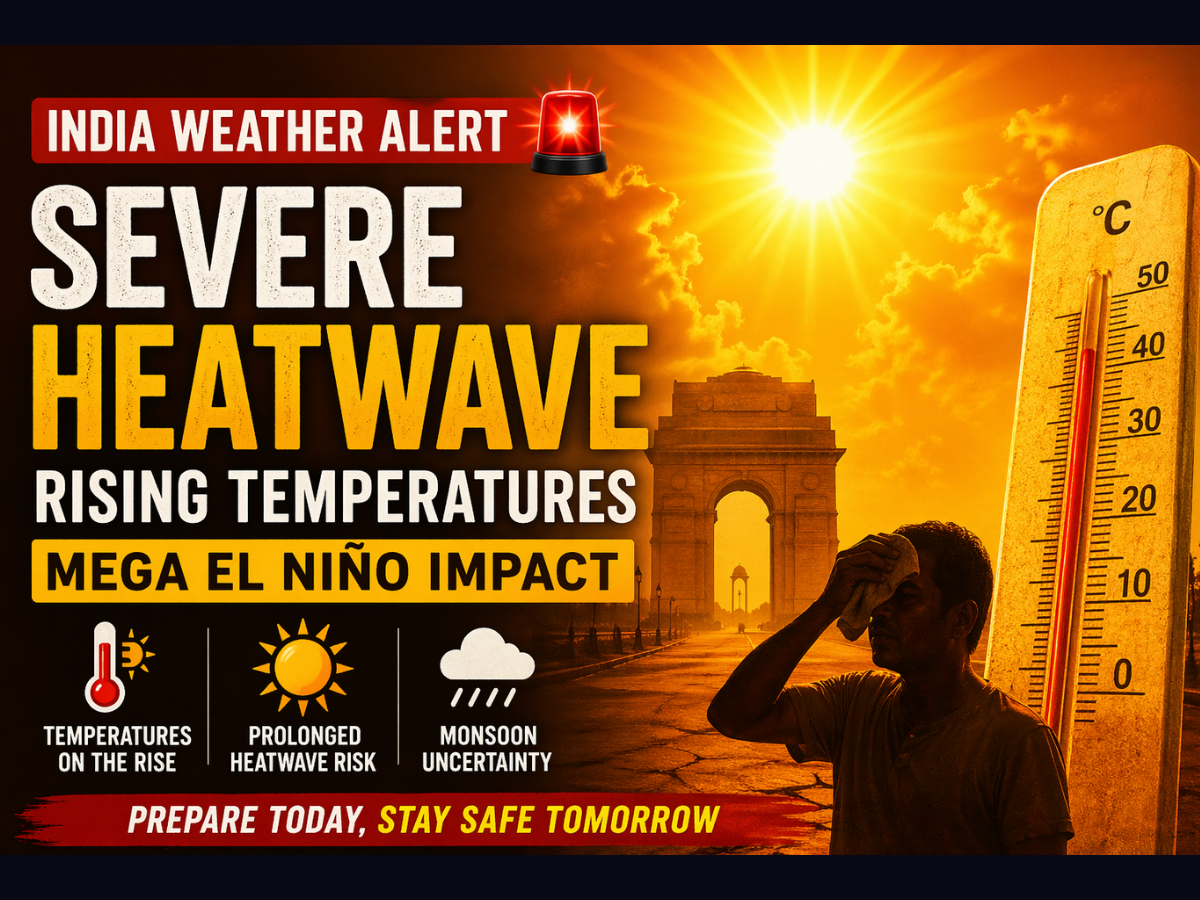 India Weather Alert: Rising Temperatures & Growing Mega El Niño Impact May Trigger Severe and Prolonged Heatwave Conditions Across the Country This Summer