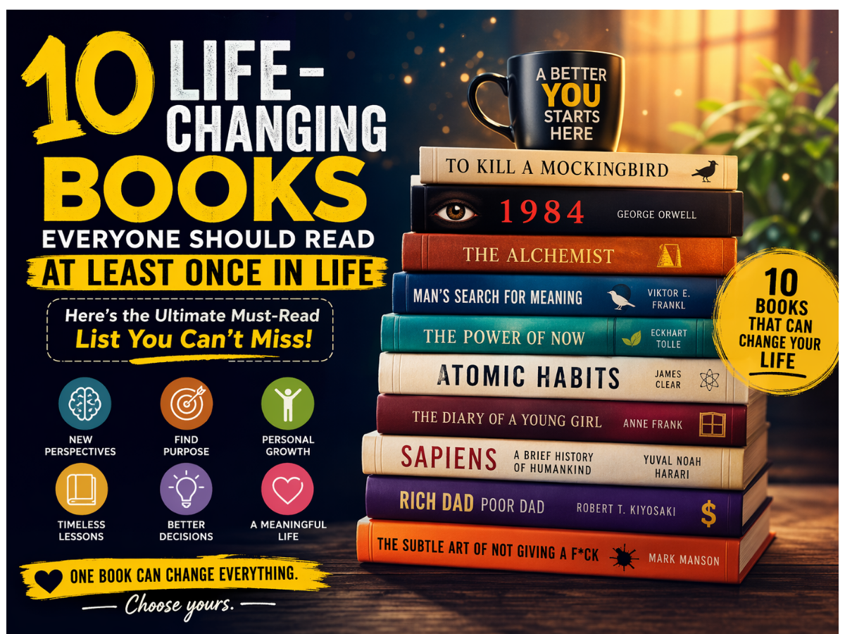 10 Life-Changing Books Everyone Should Read at Least Once in Life — Here’s the Ultimate Must-Read List You Can’t Miss