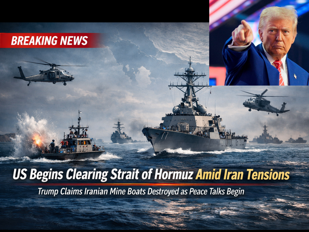 US–Israel–Iran War Latest News: Donald Trump Says US Has Begun 'Clearing Out' Strait of Hormuz, Claims Iranian 'Mine Boats' Destroyed as Peace Talks Begin