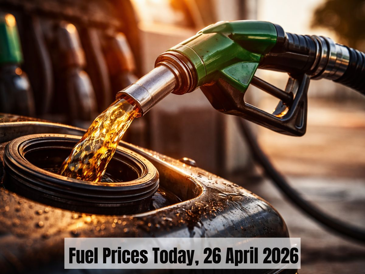 Fuel Prices Today [26 April, 2026]: Petrol & Diesel Steady in Delhi, Crude Surges $106, US Gasoline at $4 Amid Strait of Hormuz Blockade Crisis; Commercial LPG at ₹2,078 | Check City-Wise Rate