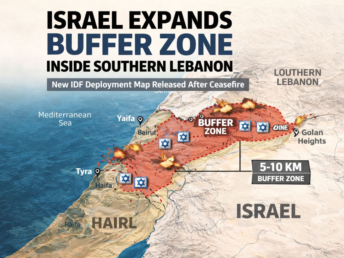 Israel-Lebanon Latest Update: Israel Expands Buffer Zone Inside Southern Lebanon, New IDF Deploment Map Release After Ceasefire