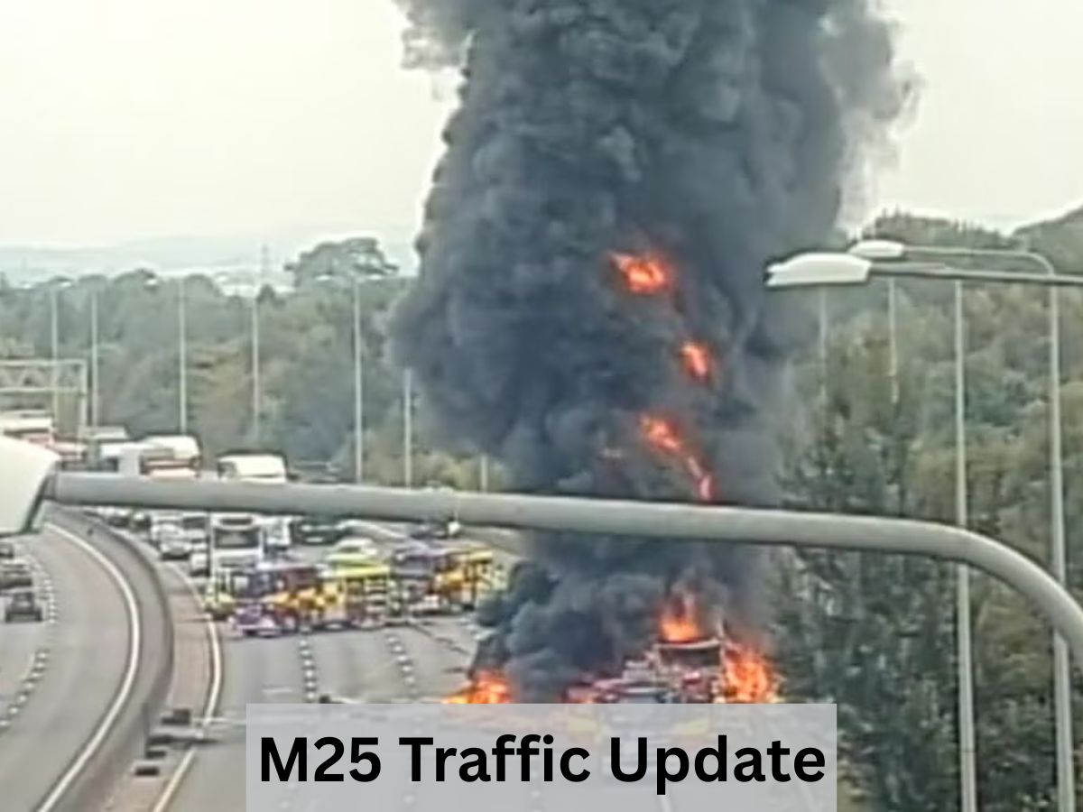 M25 Traffic Update: Crash & Vehicle Fire Lead to Long Queues and Overnight Closure - Check Full Diversion Routes as Delays Remain