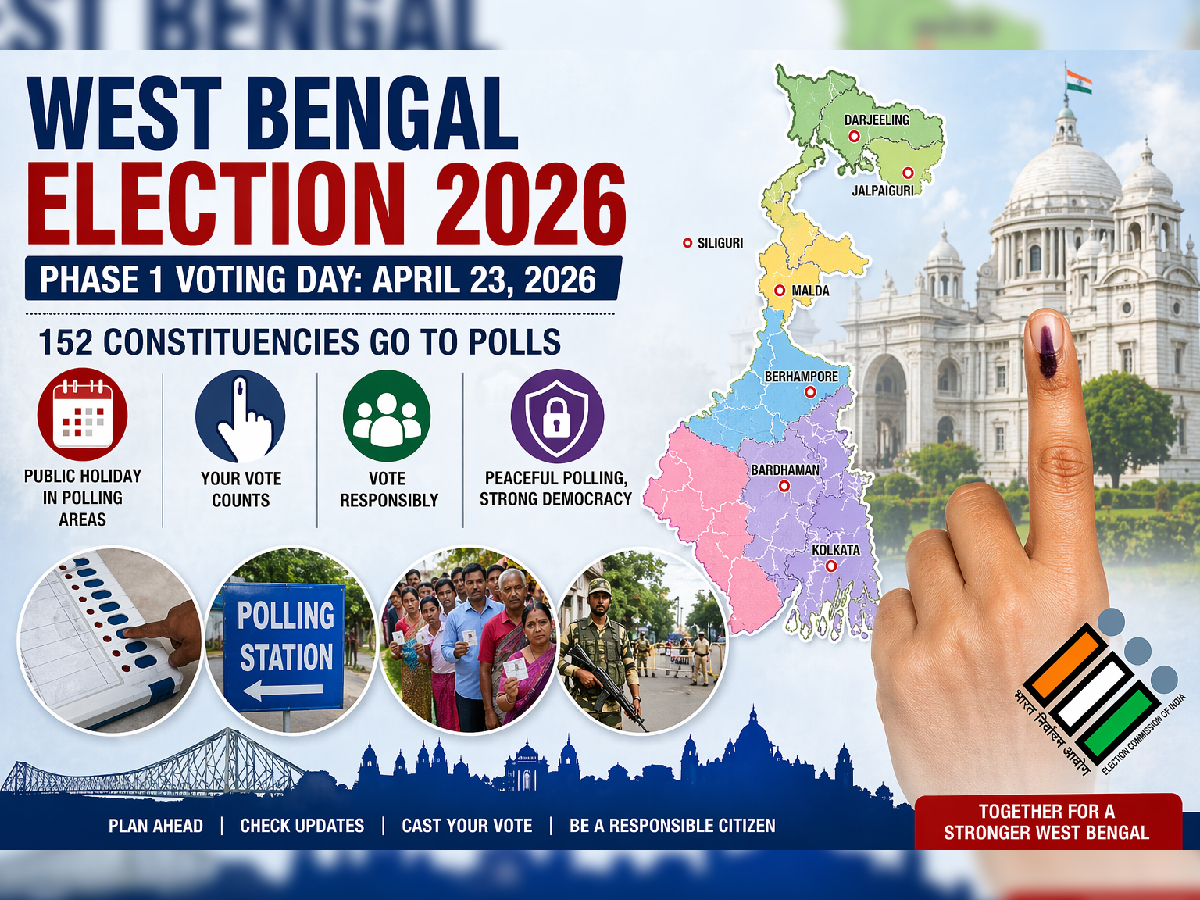 West Bengal Election 2026: What’s Open and What’s Closed on Polling Day as State Declares Holiday and Dry Day Rules