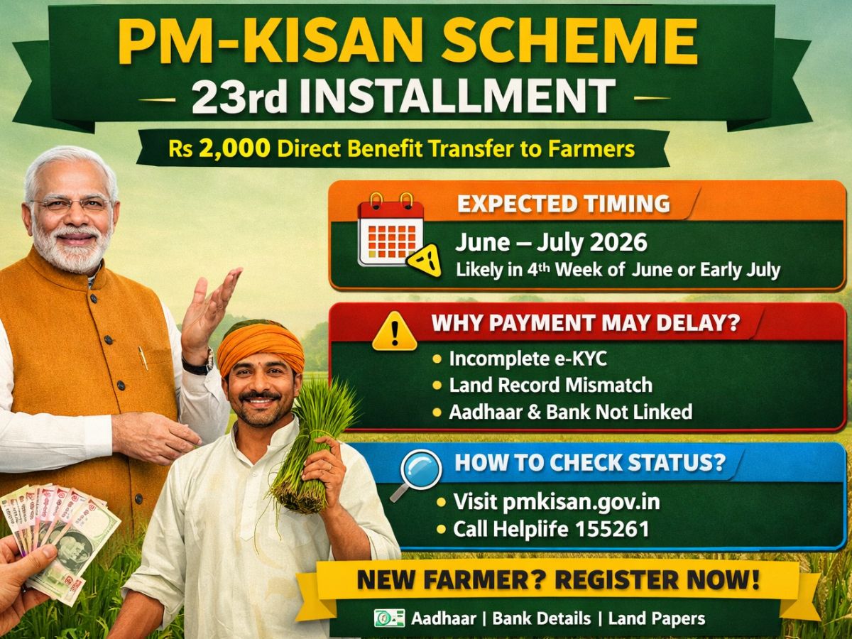PM-KISAN Scheme 23nd Installment Update: Delay Reasons, Eligibility Rules, What to Do If Stuck & How to Apply for New Ragistration