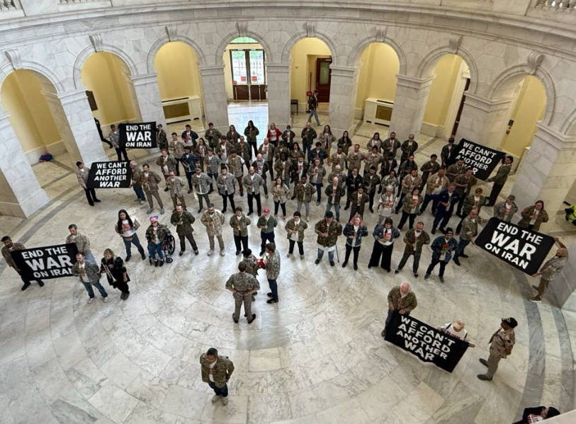 Dozens of US Military Veterans Arrested At Capitol During Protest Against Iran War