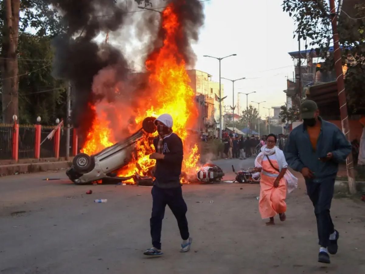 Tension in Manipur's Thoubal as protesters block roads ahead of CM Yumnam Khemchand’s visit, tear gas fired