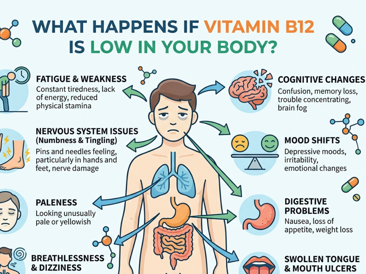 Vitamin B12 Deficiency: What Happens if Vitamin B12 is Low in Your Body? Know Deficiency Signs & How to Overcome Them